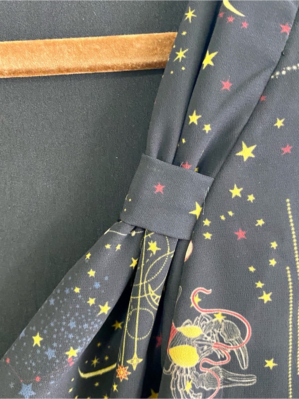 eShakti Custom Celestial Zodiac Constellation Button Front Pleated Dress - Picture 6 of 15